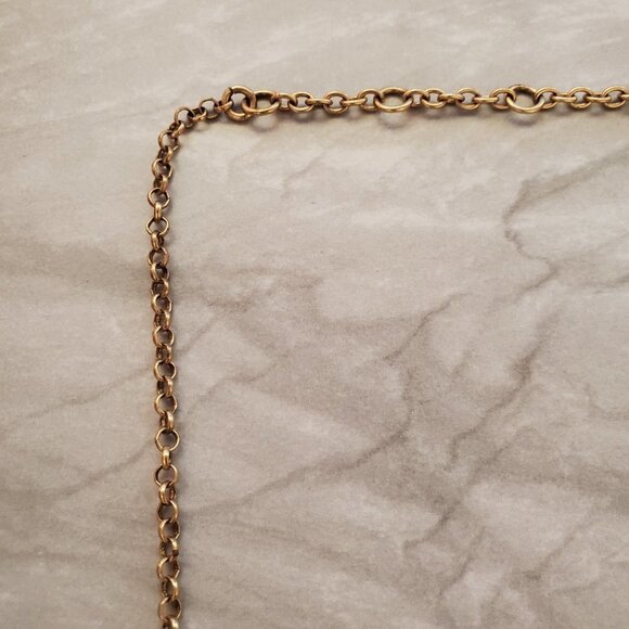 ✨ J.Crew Pave Rhinestone Crystal Blue Gold Coral Bohemian Necklace ✨ - Picture 11 of 16